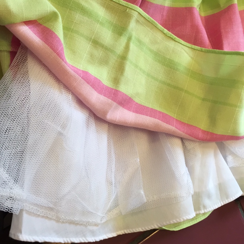 Beauty of a dress pink, lime stripes is adorable - Picture 7 of 7